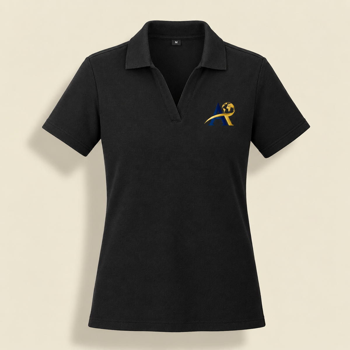 AR Women’s Classic Black Polo Shirt