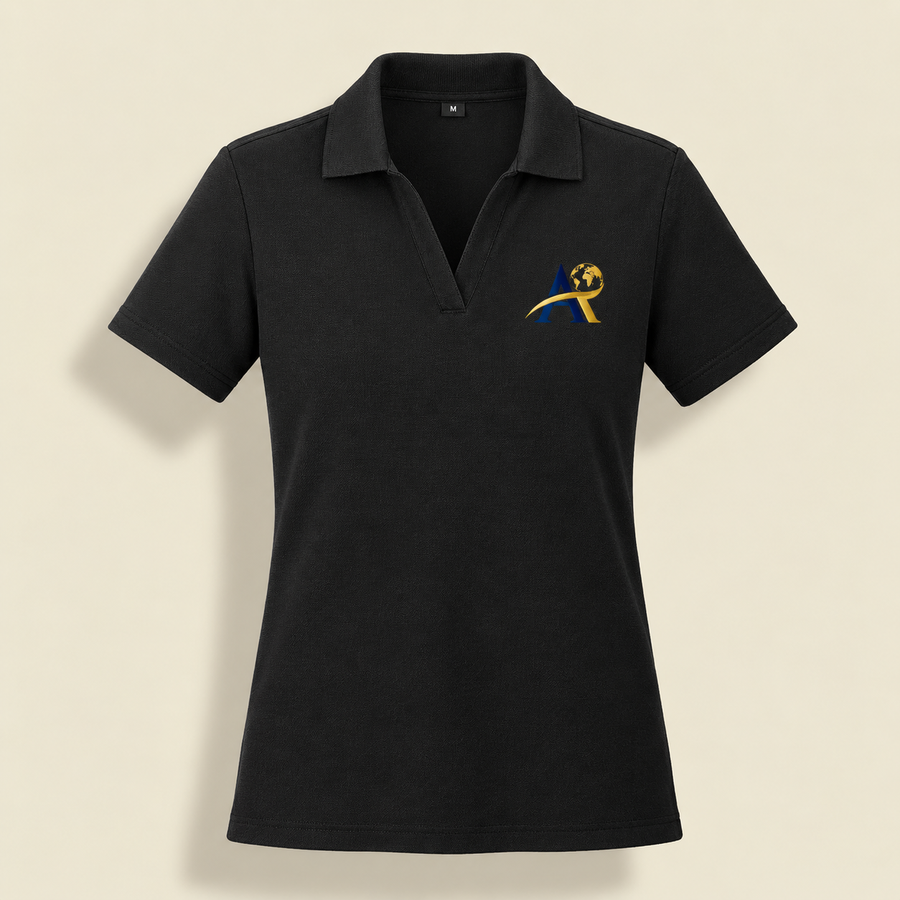AR Women’s Classic Black Polo Shirt