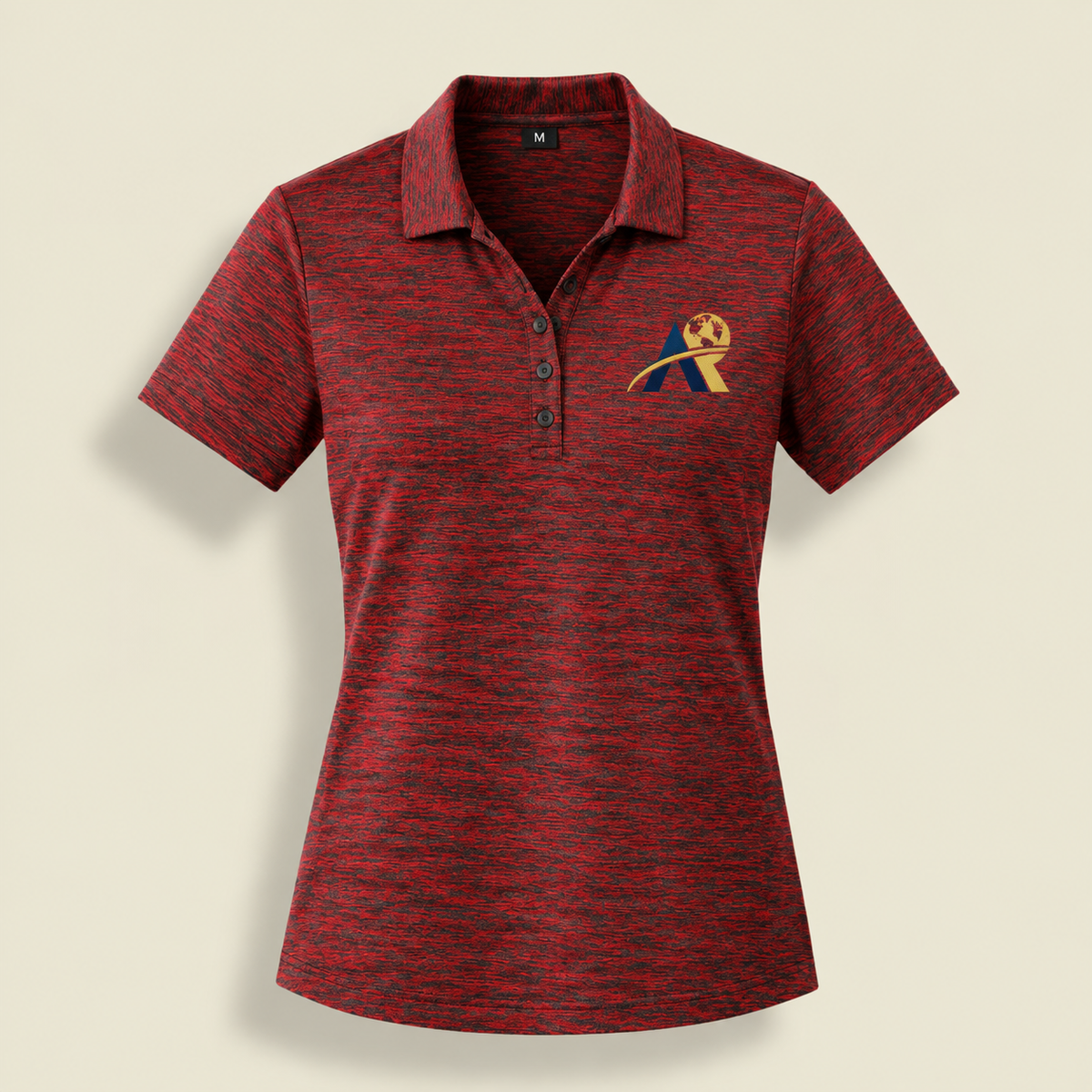 AR Women’s Red Heather Polo Shirt