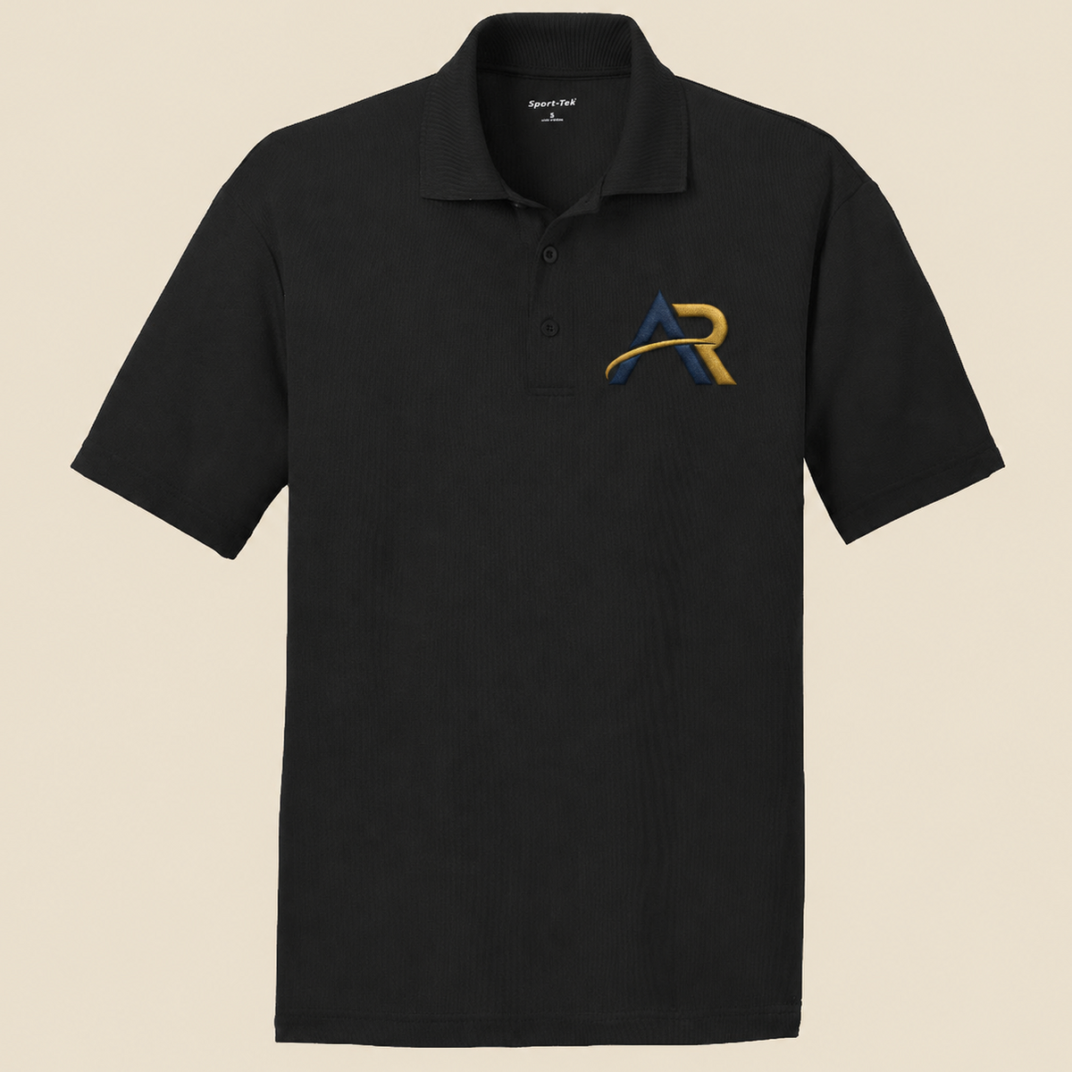 AR Wears Black Performance Mesh Sport Polo