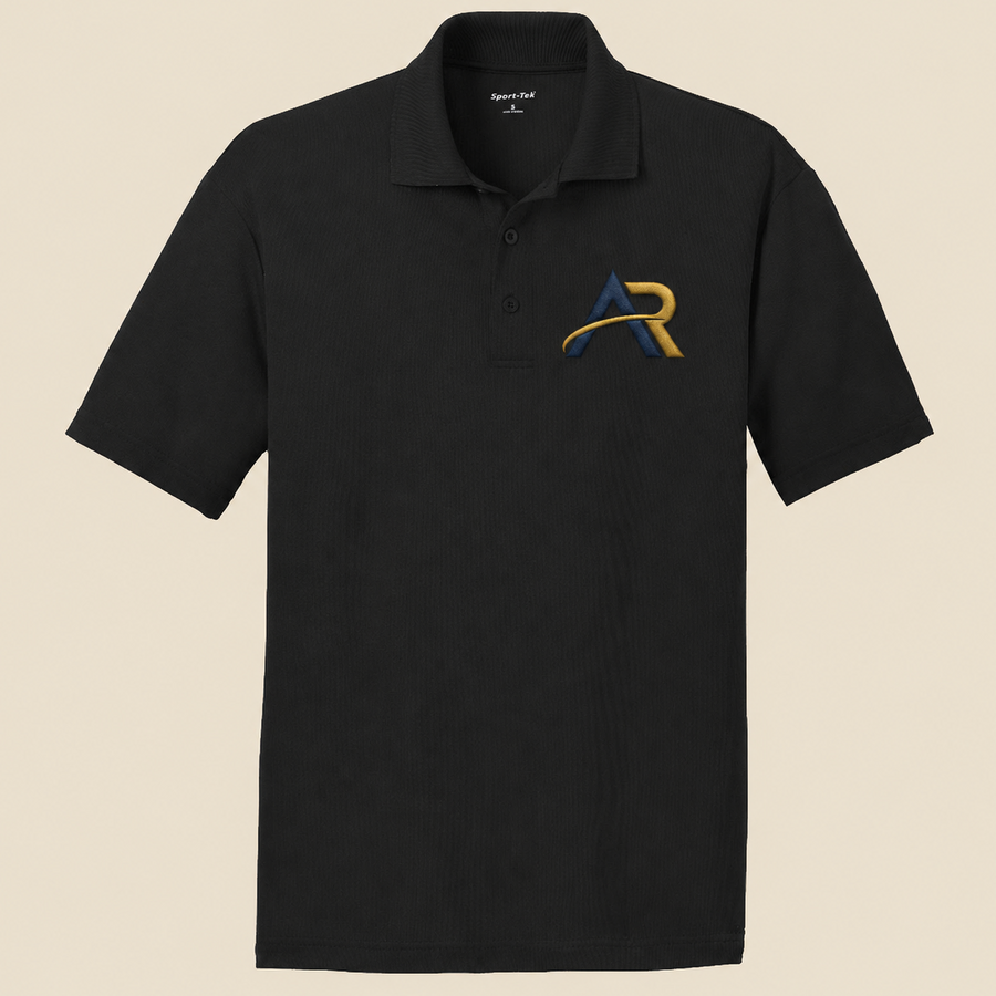 AR Wears Black Performance Mesh Sport Polo