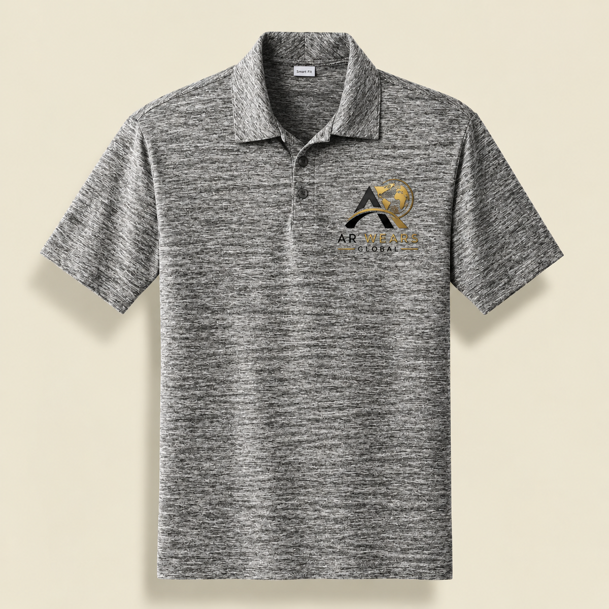 AR WEARS Global Premium Heather Grey Polo Shirt