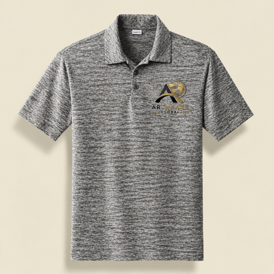 AR WEARS Global Premium Heather Grey Polo Shirt