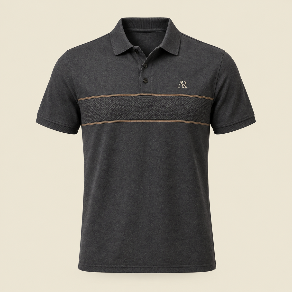 AR Atlas Band Polo - Charcoal