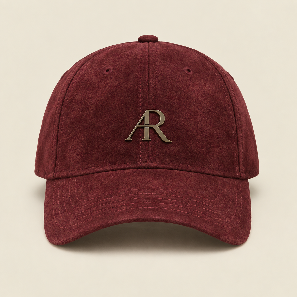 AR Suede Badge Cap - Burgundy