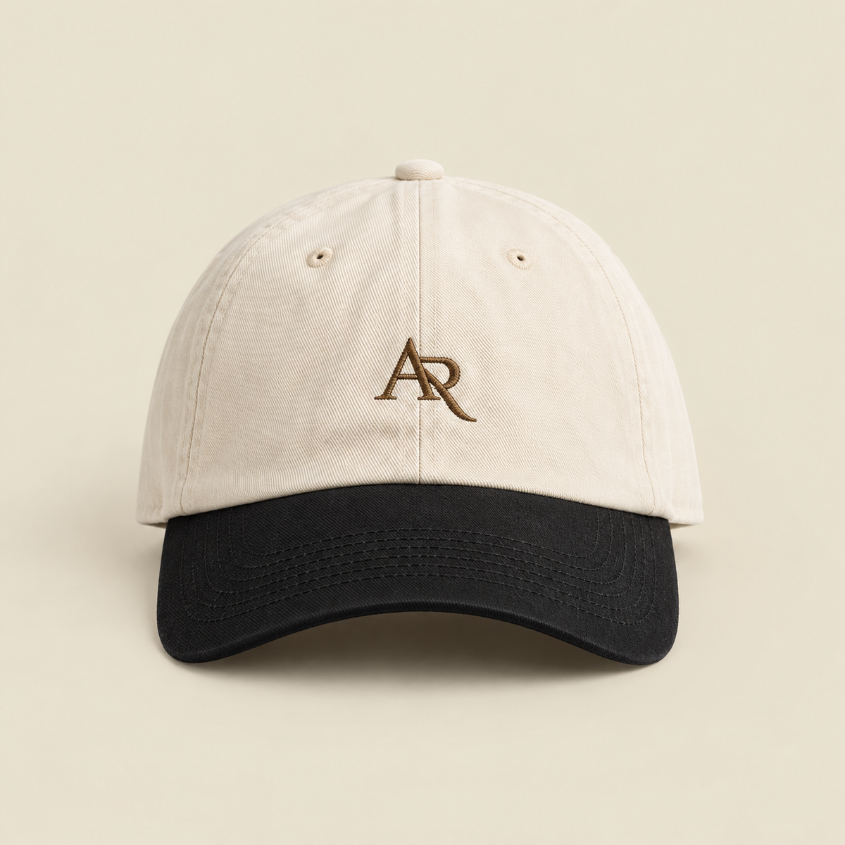 AR Contrast Dad Cap - Cream Black