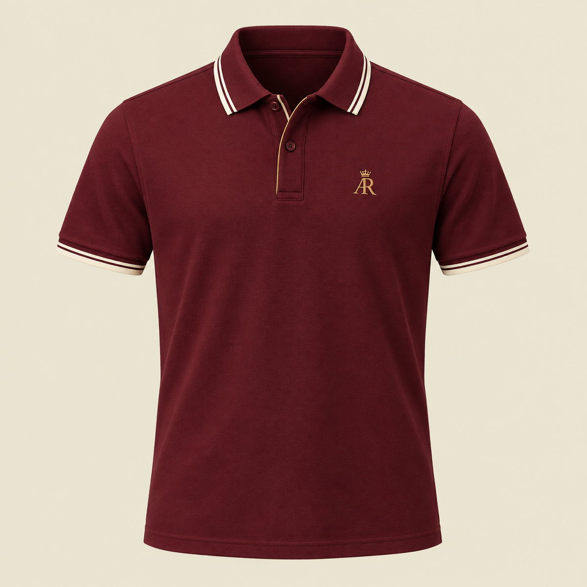 AR Club Tipped Polo - Burgundy