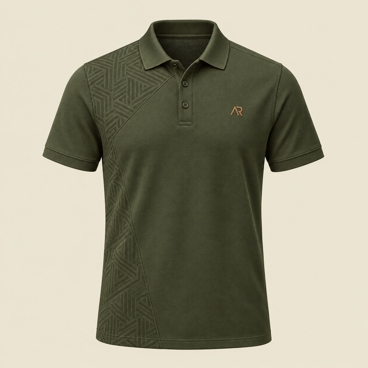 AR Geo Panel Polo - Olive