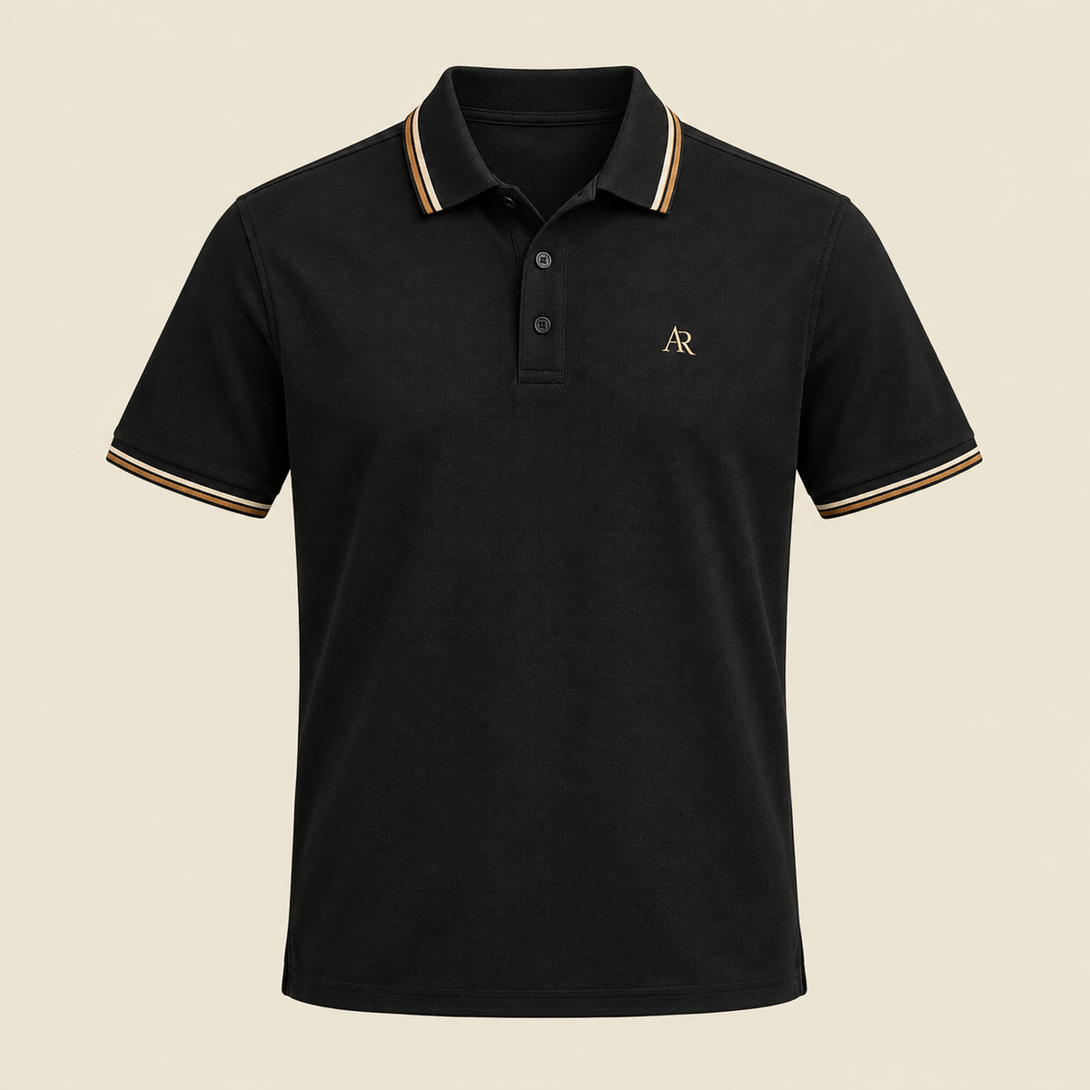 AR Heritage Tipped Polo - Black