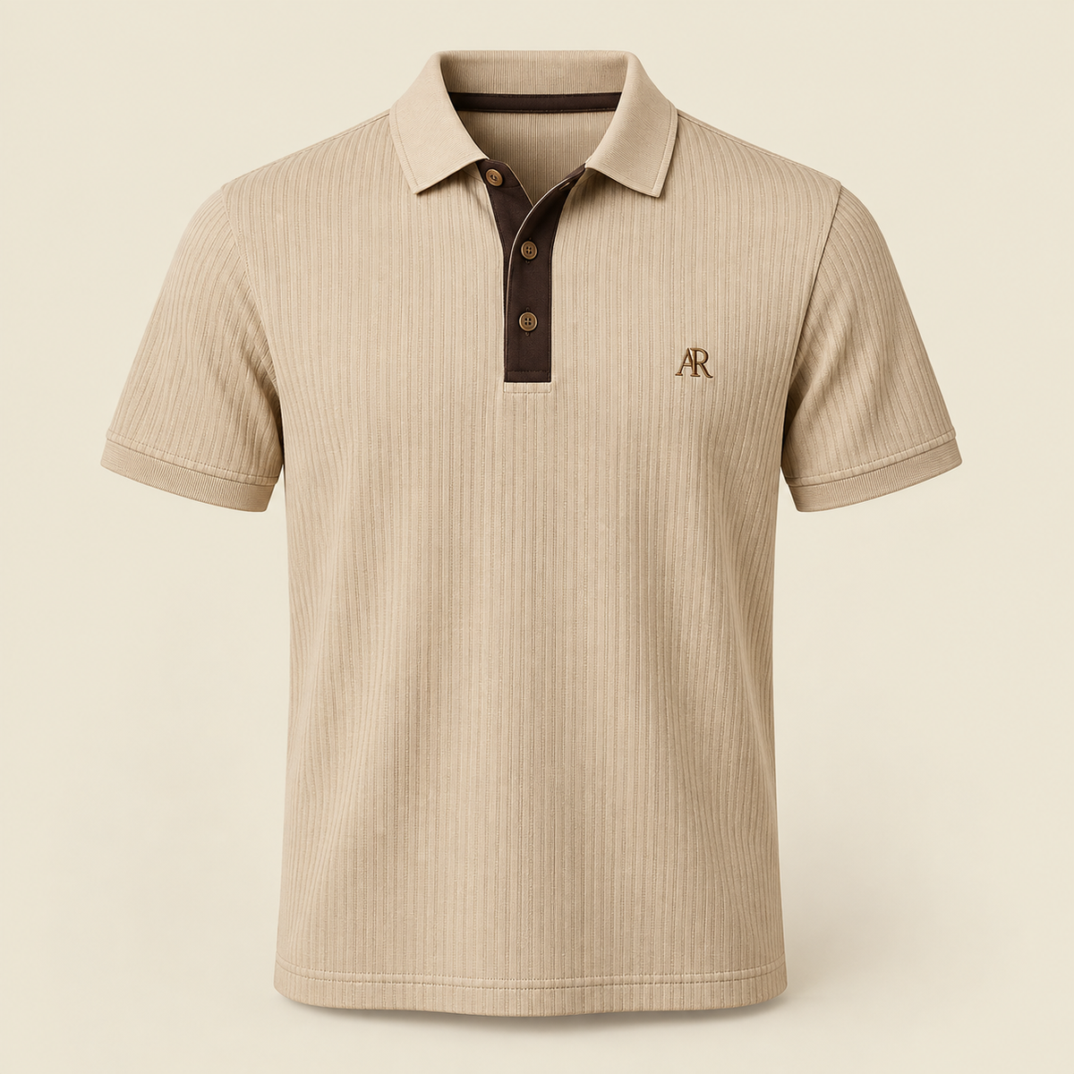 AR Minimal Placket Polo - Sand